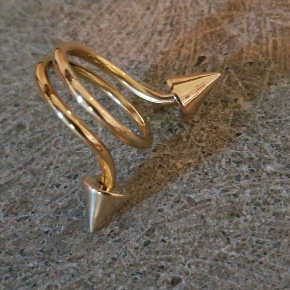 Double spike ring size 8 brass